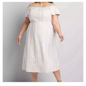 Lane Bryant Linen Peasant Dress